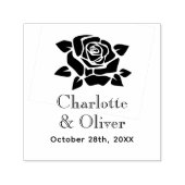 大エレガントバラ開花#3カップル名日付 セルフインキングスタンプ (デザイン)