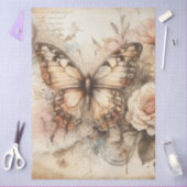 大エレガントフローラ素朴蝶 薄葉紙 (クラフト)