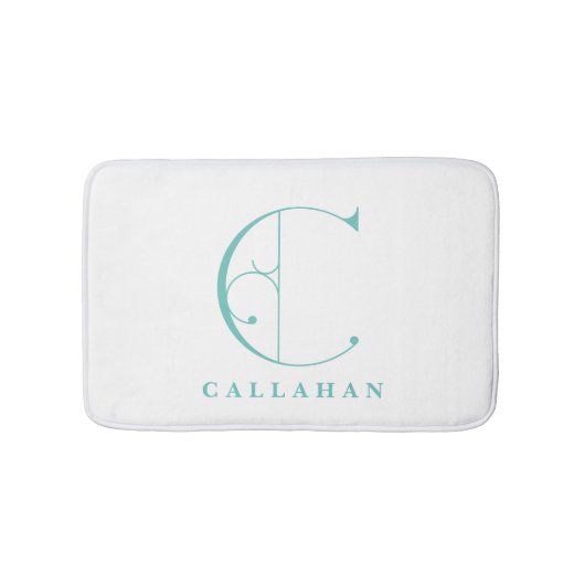 大エレガントモノグラムCスクロールタイポグラフィ バスマット (正面)