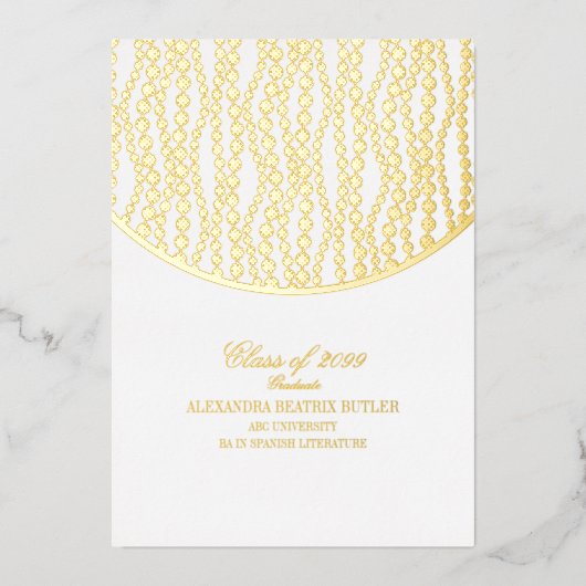 大エレガント学修士院卒業会 箔招待状 (正面)