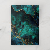 大エレガント理石 |名誉ある座席表 箔グリーティングカード (内側レイダウン)