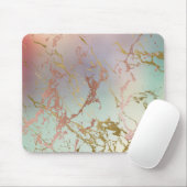 大エレガント理石 |銅セージミントグリーンバラ金ゴールド マウスパッド (マウス)