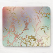 大エレガント理石 |銅セージミントグリーンバラ金ゴールド マウスパッド (正面)