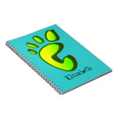 大カスタマイズライムグリーンのフットプリント ノートブック (右側)