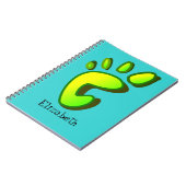 大カスタマイズライムグリーンのフットプリント ノートブック (左側)