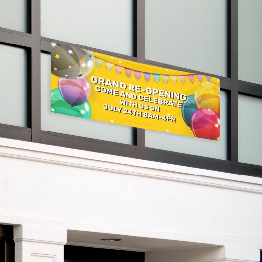 大カスタマイズ気球バンティング店 横断幕 (ビルの外側)