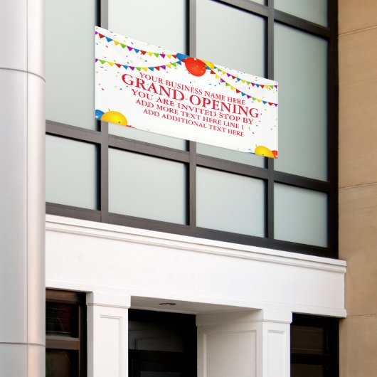 大カスタマイズ開きバルーン再開 横断幕 (ビルの外側)
