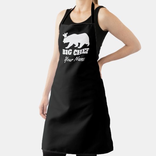 大カスタムシェフブラックベアおもしろいBBQ料理エプロン エプロン (インサイチュ)