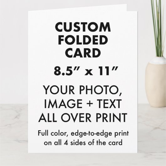 大カスタムパーソナライズされた11インチx 8.5インチ折り畳みカード カード (正面)