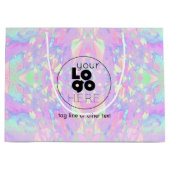 大カスタムロゴOpalプリント紙ショッピングバッグ ラージペーパーバッグ (正面)