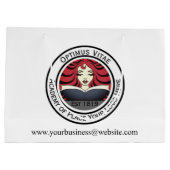 大カスタム会社ロゴホワイト ラージペーパーバッグ (裏面)