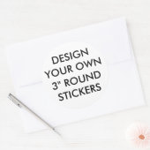 大カスタム光沢紙3"ラウンドステッカー ラウンドシール (封筒)