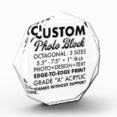 大カスタム八角形フォトペーパーウェイト フォトブロック (左)