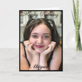 大カスタム写真ドーター誕生日カード カード (正面)