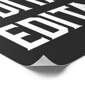 大カスタム大フォント文字パーソナライズ黒メンズ ポスター (角)