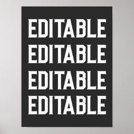 大カスタム大フォント文字パーソナライズ黒メンズ ポスター