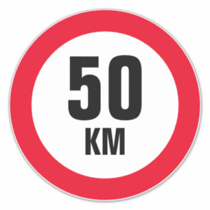大カスタム大50 kmスピードリミットビニールステッカー シール
