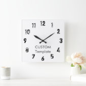 大カスタム幅10.75インチ角壁時計ショートカット スクエア壁時計 (ホーム)