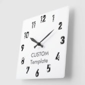 大カスタム幅10.75インチ角壁時計ショートカット スクエア壁時計 (傾斜)