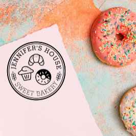 大カスタム手作りベーカリーロゴ円形 ラバースタンプ