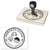 大カスタム手作りベーカリーロゴ円形 ラバースタンプ (押印)