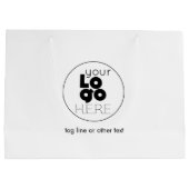 大カスタム紙ロゴホワイトショッピングバッグ ラージペーパーバッグ (裏面)