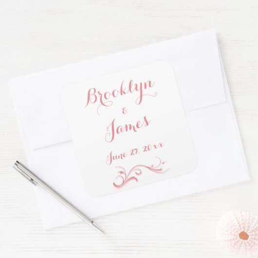 大カスタム結婚式用シール スクエアシール (封筒)