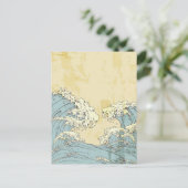 大カッコいいきな青海波画像 ポストカード (スタンド正面)