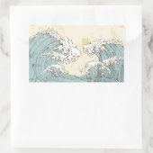 大カッコいいきな青海波画像 長方形シール (バッグ)