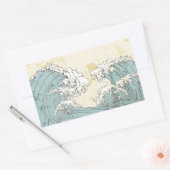 大カッコいいきな青海波画像 長方形シール (封筒)