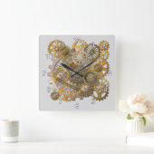 大カッコいい時間保ギア機構 スクエア壁時計 (ホーム)