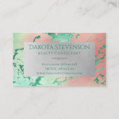 大カッコいい理石 |パステルパープルブルーピンクモノグラム 名刺 (裏面)