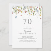 大カラフルきなワイルドフラワーズ70thバースデーパーティー 招待状 (正面)