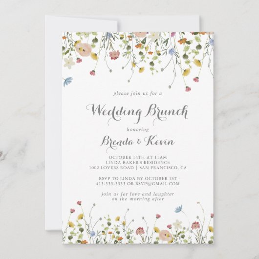 大カラフルきな野結婚花のブランチ 招待状 (正面)