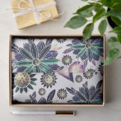 大カラフルレトロ花柄の切り離し 薄葉紙 (ギフト)