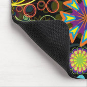 大カラフルレトロ花 マウスパッド (コーナー)