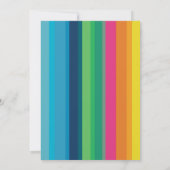 大カラフル文字子供の誕生日パーティー 招待状 (裏面)