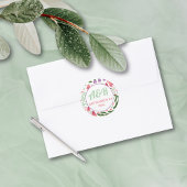 大カラフル枠の花が咲き結婚乱れる ラウンドシール