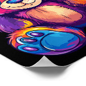 大カラフル目のテディベア ポスター (角)