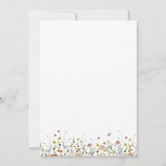 大カラフル結婚麗な野スペインの花 招待状 (裏面)
