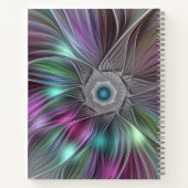 大カラフル花抽象芸術のフラトリップ（幻覚体験）のようなクタル名 ノートブック (裏面)