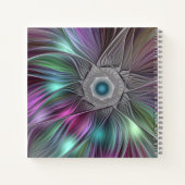 大カラフル花抽象芸術のフラトリップ（幻覚体験）のようなクタル名 ノートブック (裏面)