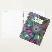 大カラフル花抽象芸術のフラトリップ（幻覚体験）のようなクタル名 プランナー手帳 (ディスプレー)
