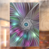 大カラフル花抽象芸術フラトリップ(幻覚体験)のようなクタルアート ウィンドウサイン (シート2)