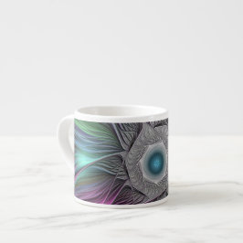 大カラフル花抽象芸術フラトリップ（幻覚体験）のようなクタルアート エスプレッソカップ