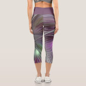 大カラフル花抽象芸術フラトリップ（幻覚体験）のようなクタルアート カプリレギンス (裏面)