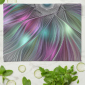 大カラフル花抽象芸術フラトリップ（幻覚体験）のようなクタルアート キッチンタオル (折り畳み)