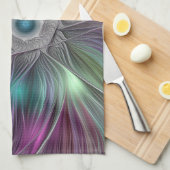 大カラフル花抽象芸術フラトリップ(幻覚体験)のようなクタルアート キッチンタオル (四つ折り)