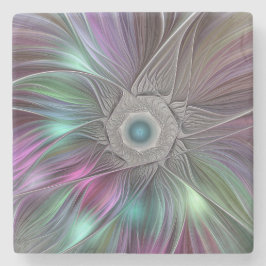 大カラフル花抽象芸術フラトリップ（幻覚体験）のようなクタルアート ストーンコースター