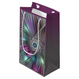 大カラフル花抽象芸術フラトリップ（幻覚体験）のようなクタルアート スモールペーパーバッグ